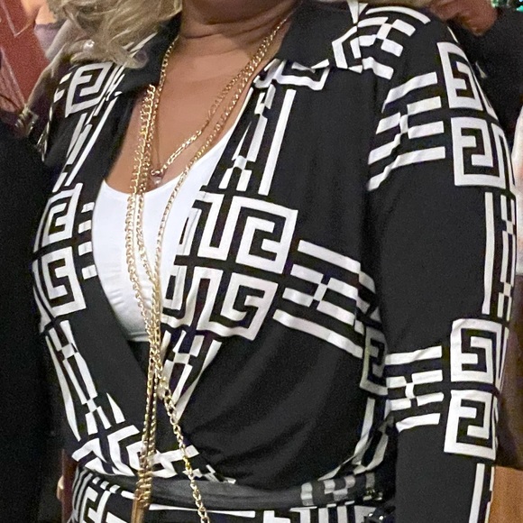 Black and white two-piece pants suit - Picture 2 of 2